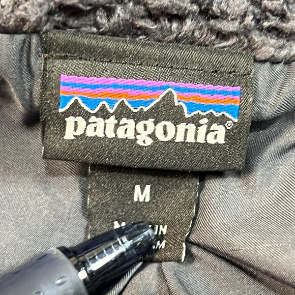 Patagonia Los Gatos Full Zip Deep Pile‎ Fleece Sherpa Jacket Womens Medium Blue - Picture 3 of 9